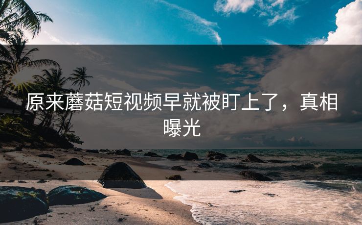 原来蘑菇短视频早就被盯上了，真相曝光
