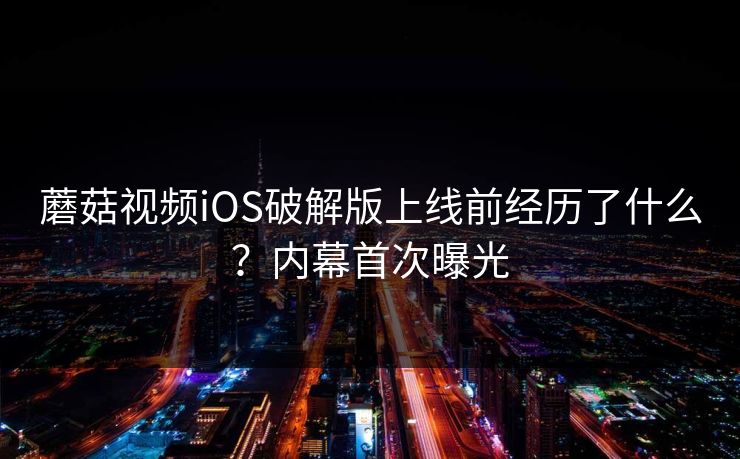 蘑菇视频iOS破解版上线前经历了什么？内幕首次曝光