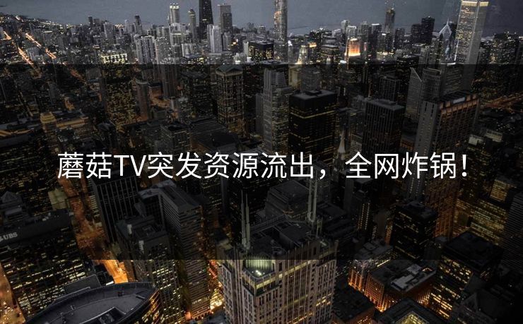 蘑菇TV突发资源流出，全网炸锅！