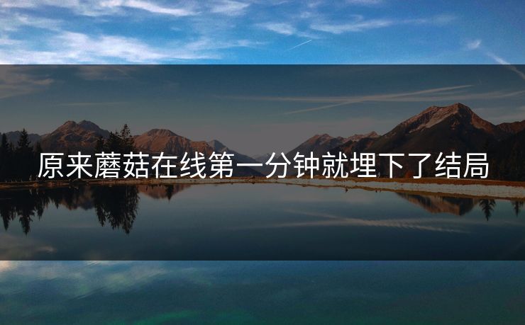 原来蘑菇在线第一分钟就埋下了结局