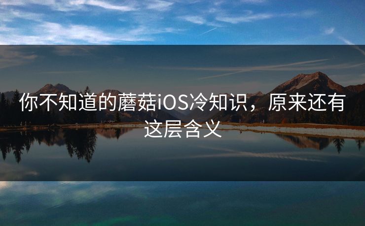 你不知道的蘑菇iOS冷知识，原来还有这层含义