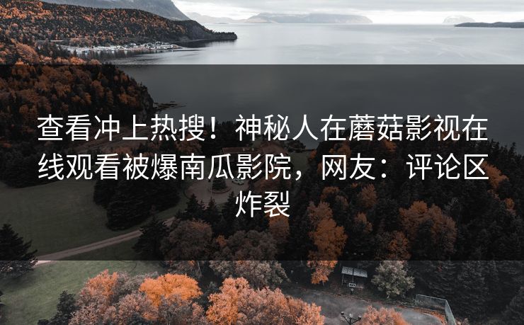 查看冲上热搜！神秘人在蘑菇影视在线观看被爆南瓜影院，网友：评论区炸裂