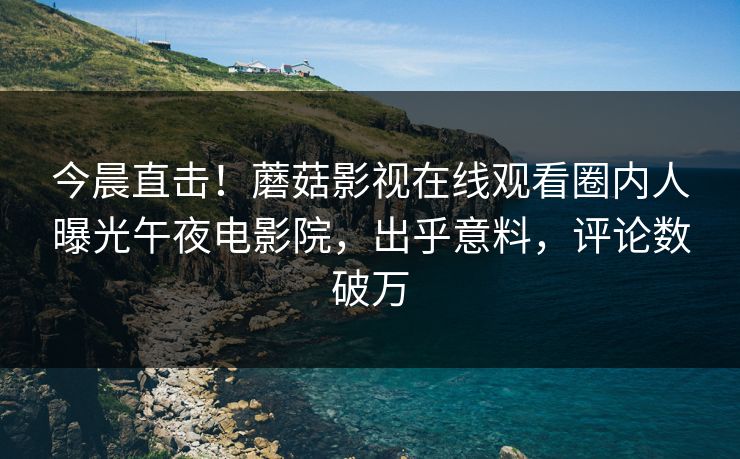 今晨直击！蘑菇影视在线观看圈内人曝光午夜电影院，出乎意料，评论数破万