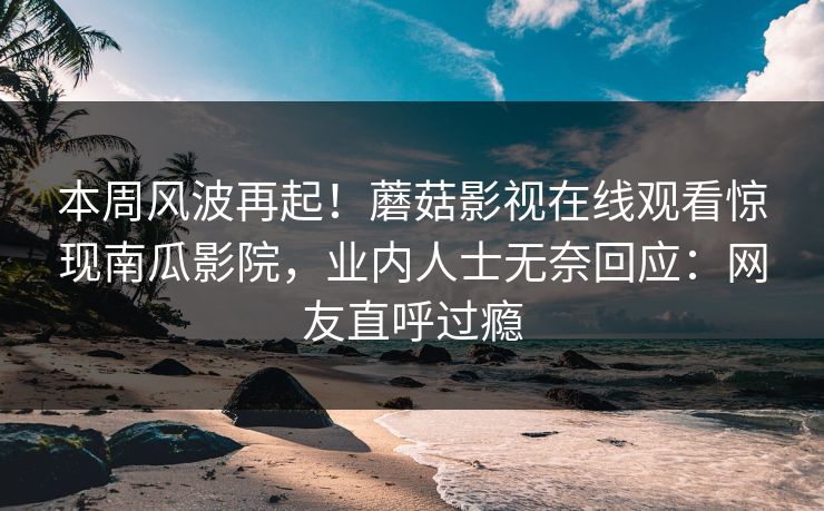 本周风波再起！蘑菇影视在线观看惊现南瓜影院，业内人士无奈回应：网友直呼过瘾